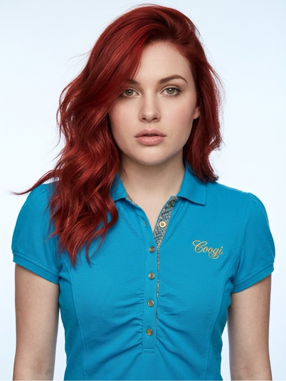 Coogi Vintage Polo Shirt with Gold Trim Gold Embroidered